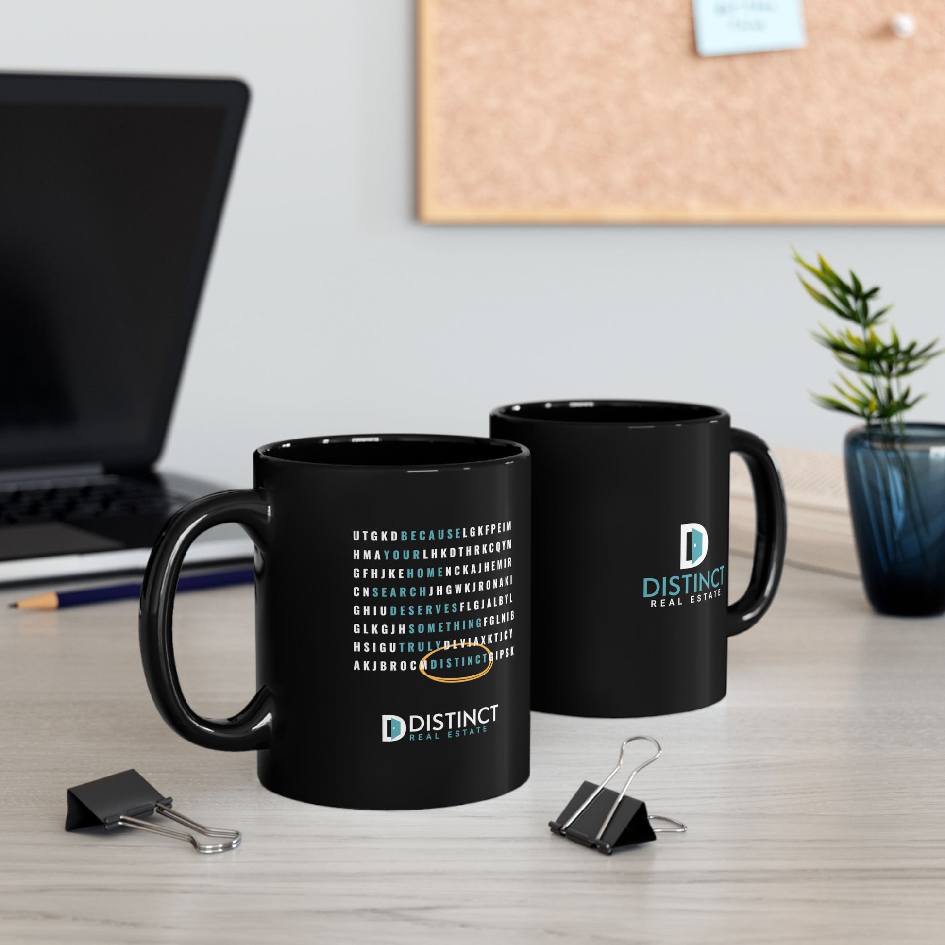 Distinct Black Mug with Word Search (11oz, 15oz)
