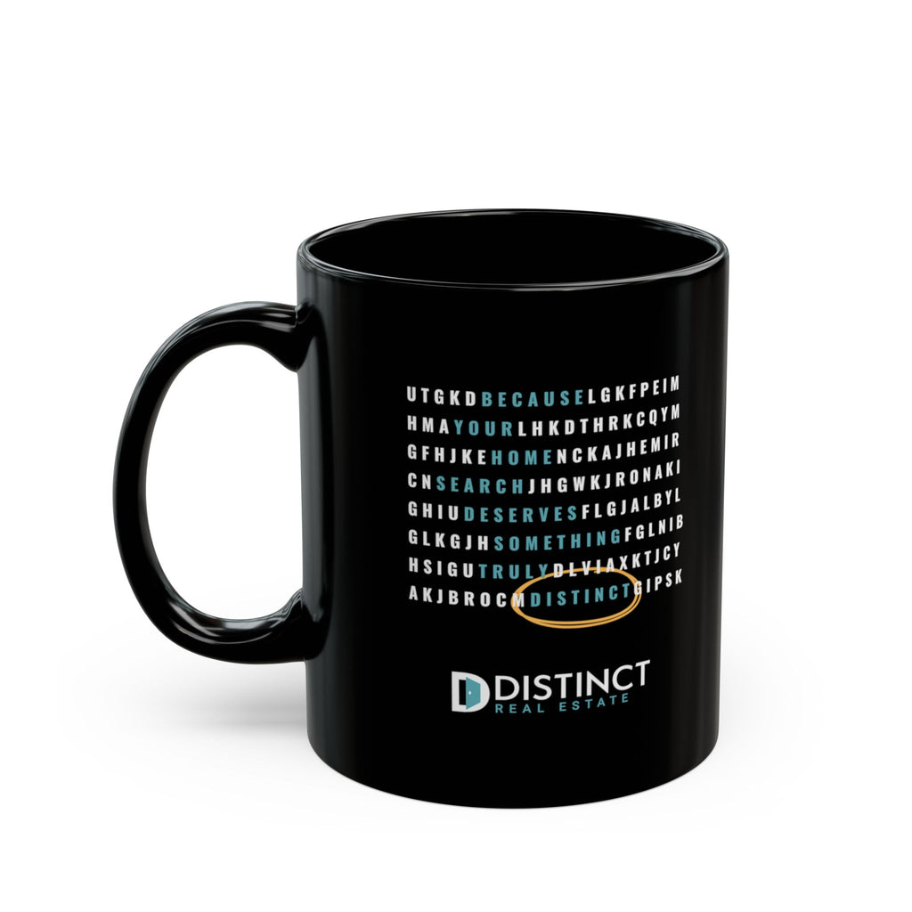 Distinct Black Mug with Word Search (11oz, 15oz)