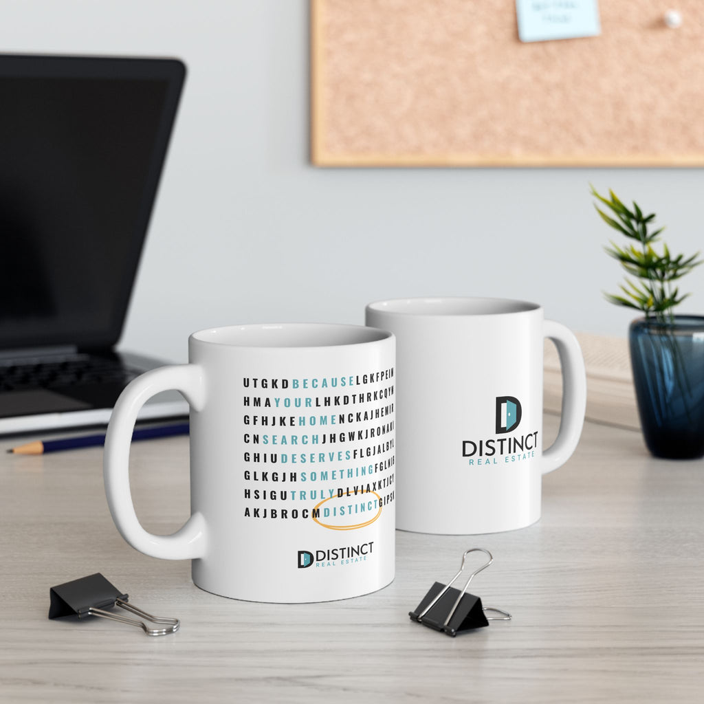 Distinct Ceramic Mug with Word Search, (11oz, 15oz)