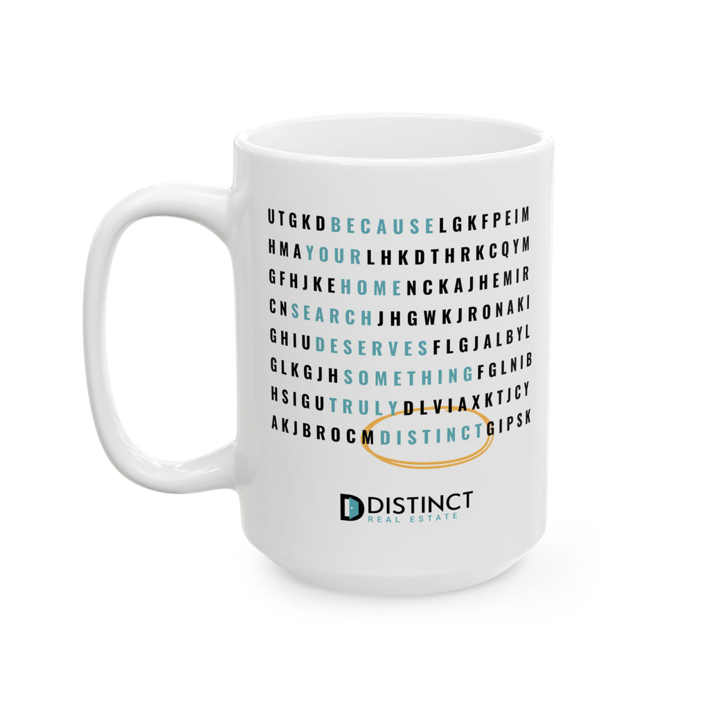 Distinct Ceramic Mug with Word Search, (11oz, 15oz)
