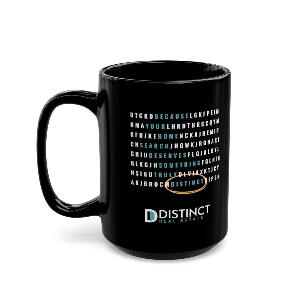 Distinct Black Mug with Word Search (11oz, 15oz)