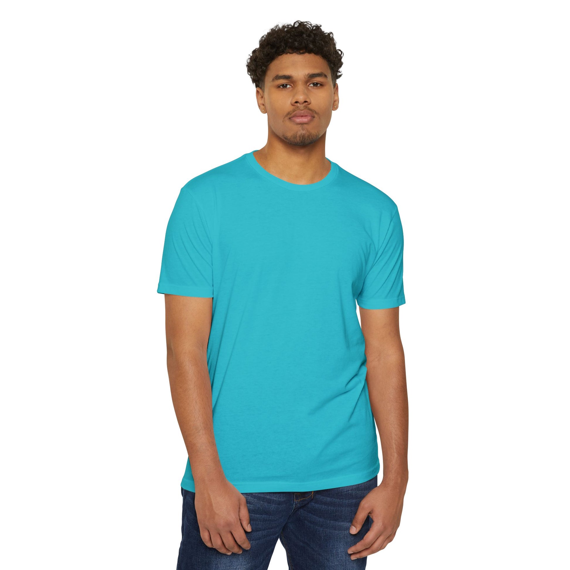 Unisex Jersey T-shirt Tahitian Blue with Word Search