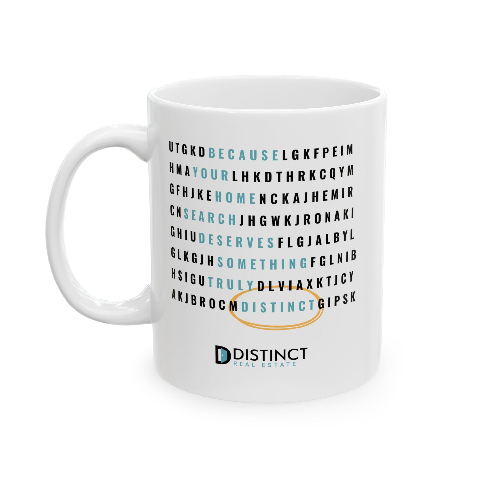 Distinct Ceramic Mug with Word Search, (11oz, 15oz)