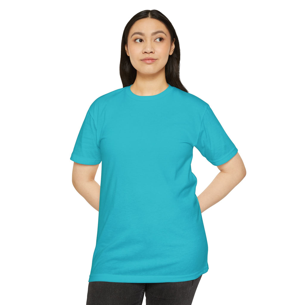 Unisex Jersey T-shirt Tahitian Blue with Word Search
