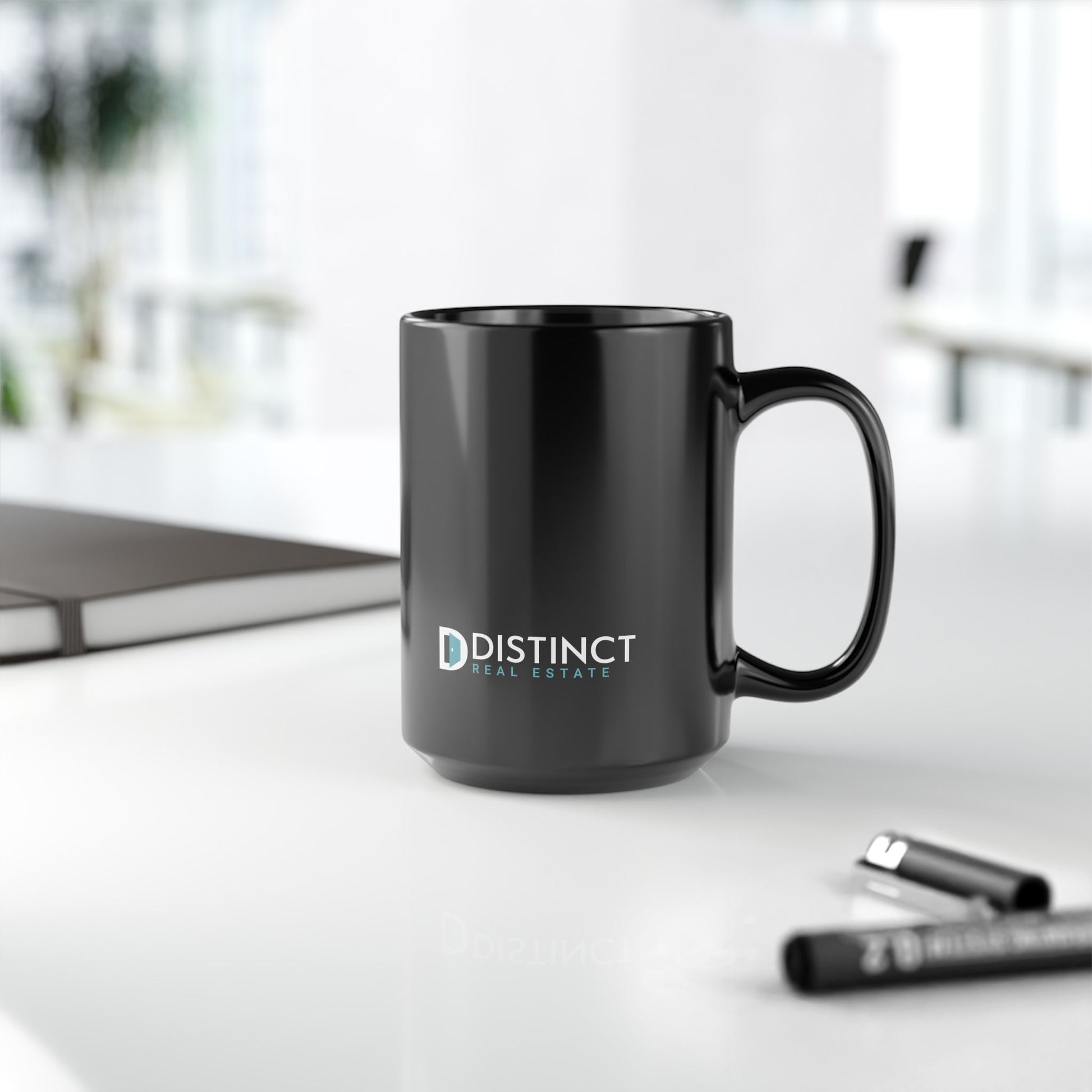 Distinct Black Mug with Logo (11oz, 15oz)