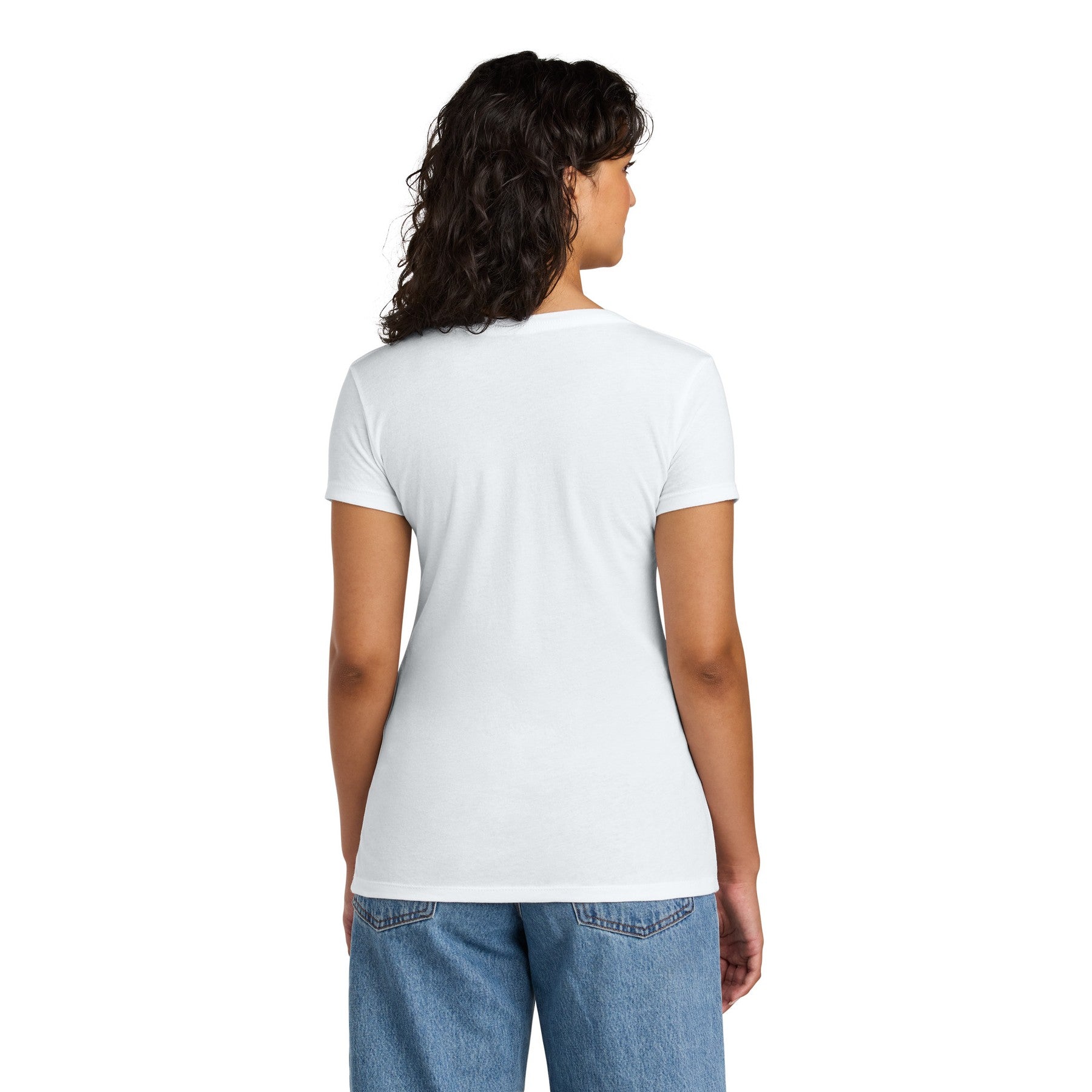 Women's V-Neck White Tee with Word Search