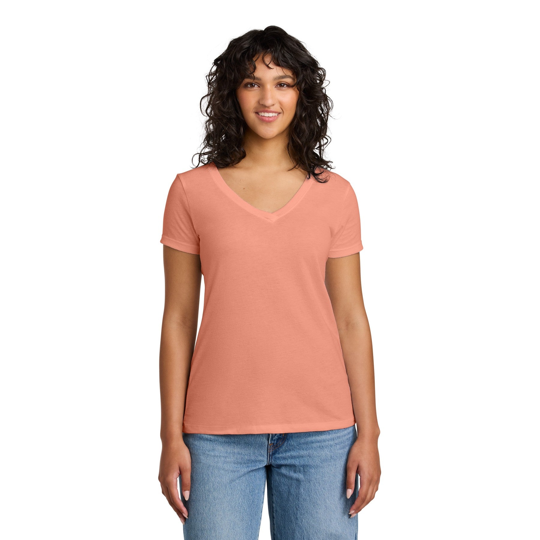 Women's V-Neck Mid Color Tee with Word Search