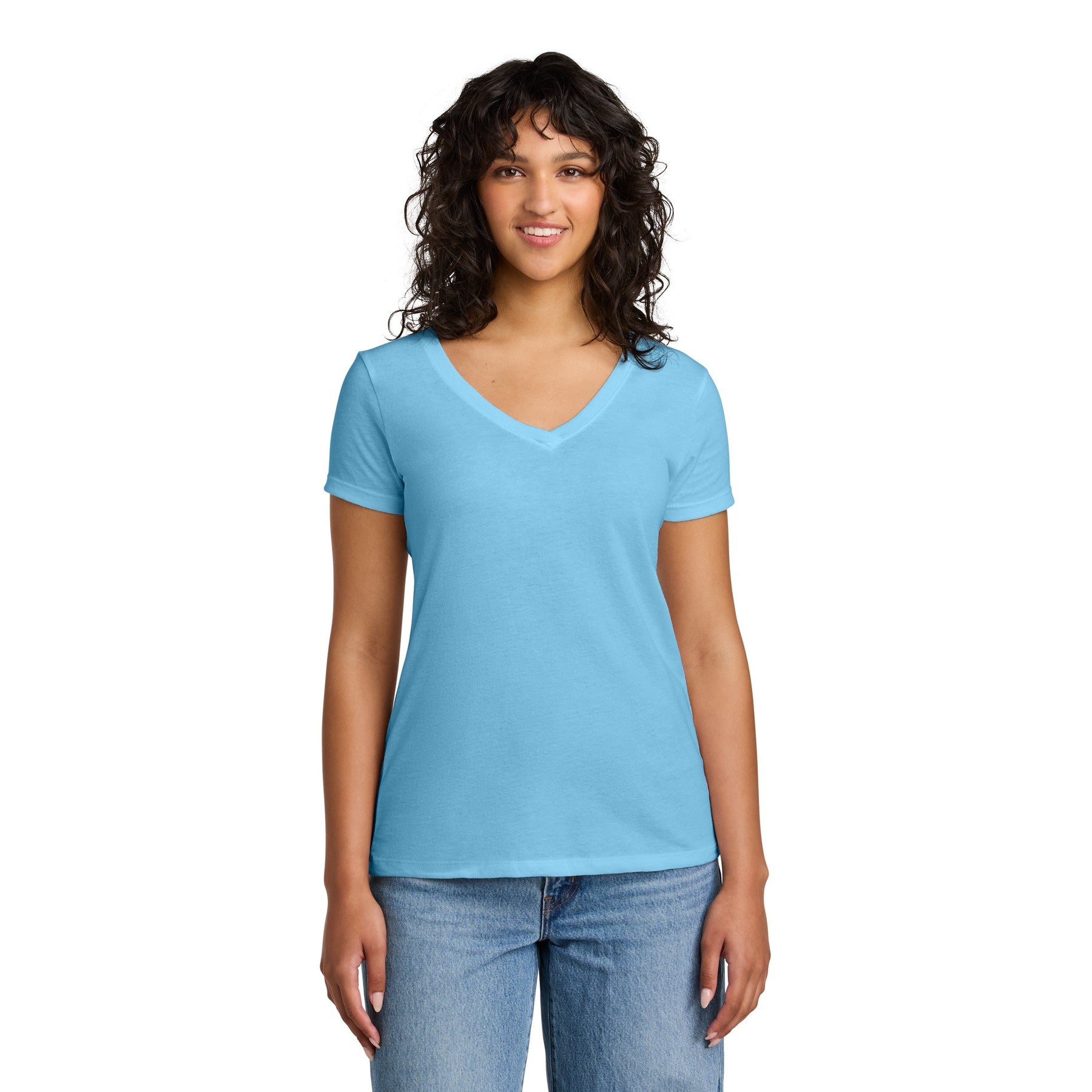 Women's V-Neck Mid Color Tee with Word Search