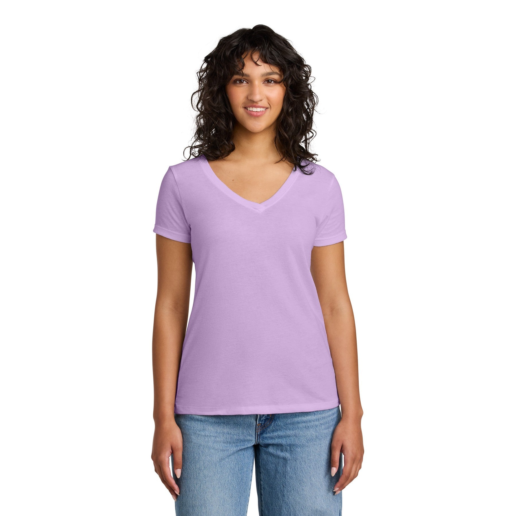 Women's V-Neck Mid Color Tee with Word Search