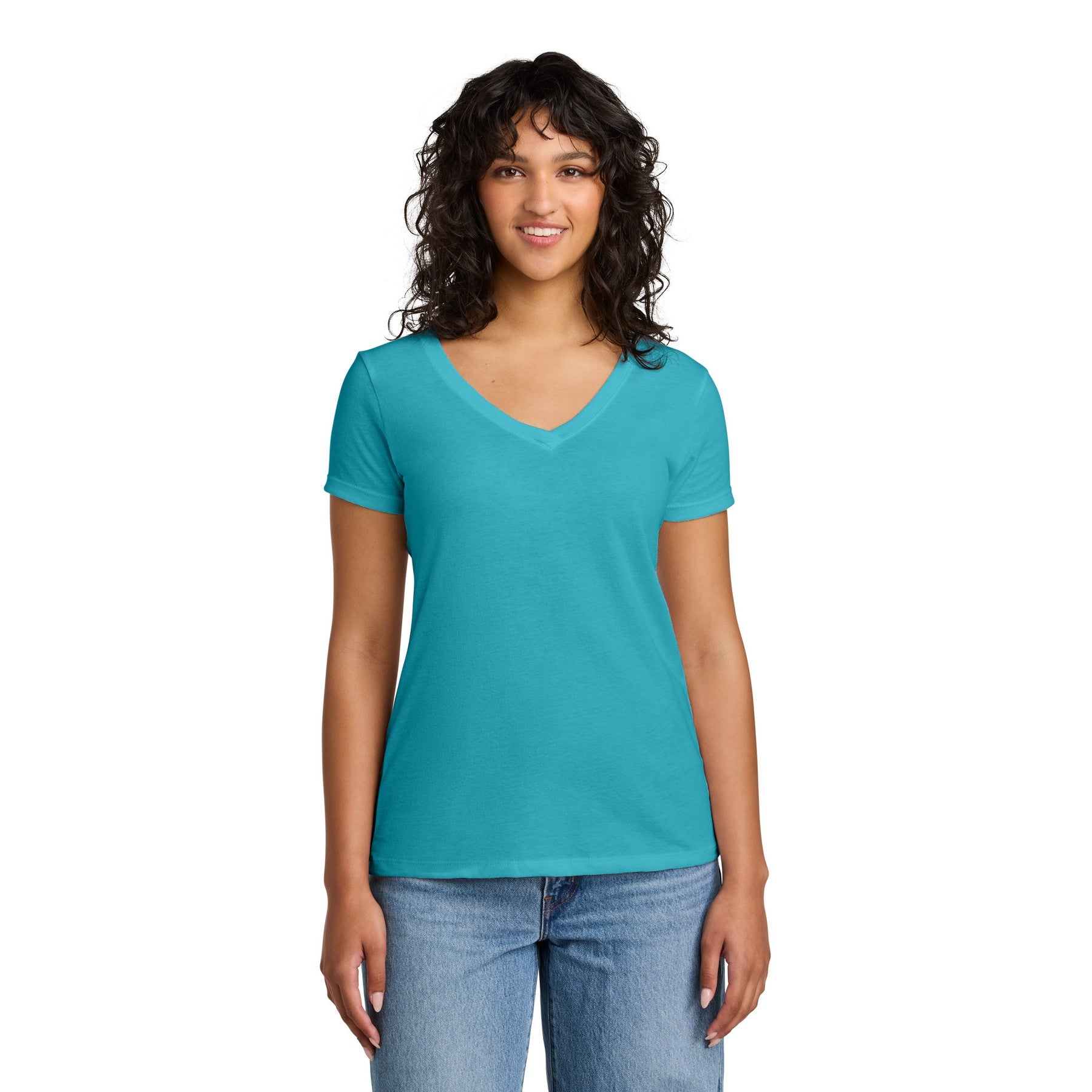 Women's V-Neck Mid Color Tee with Word Search