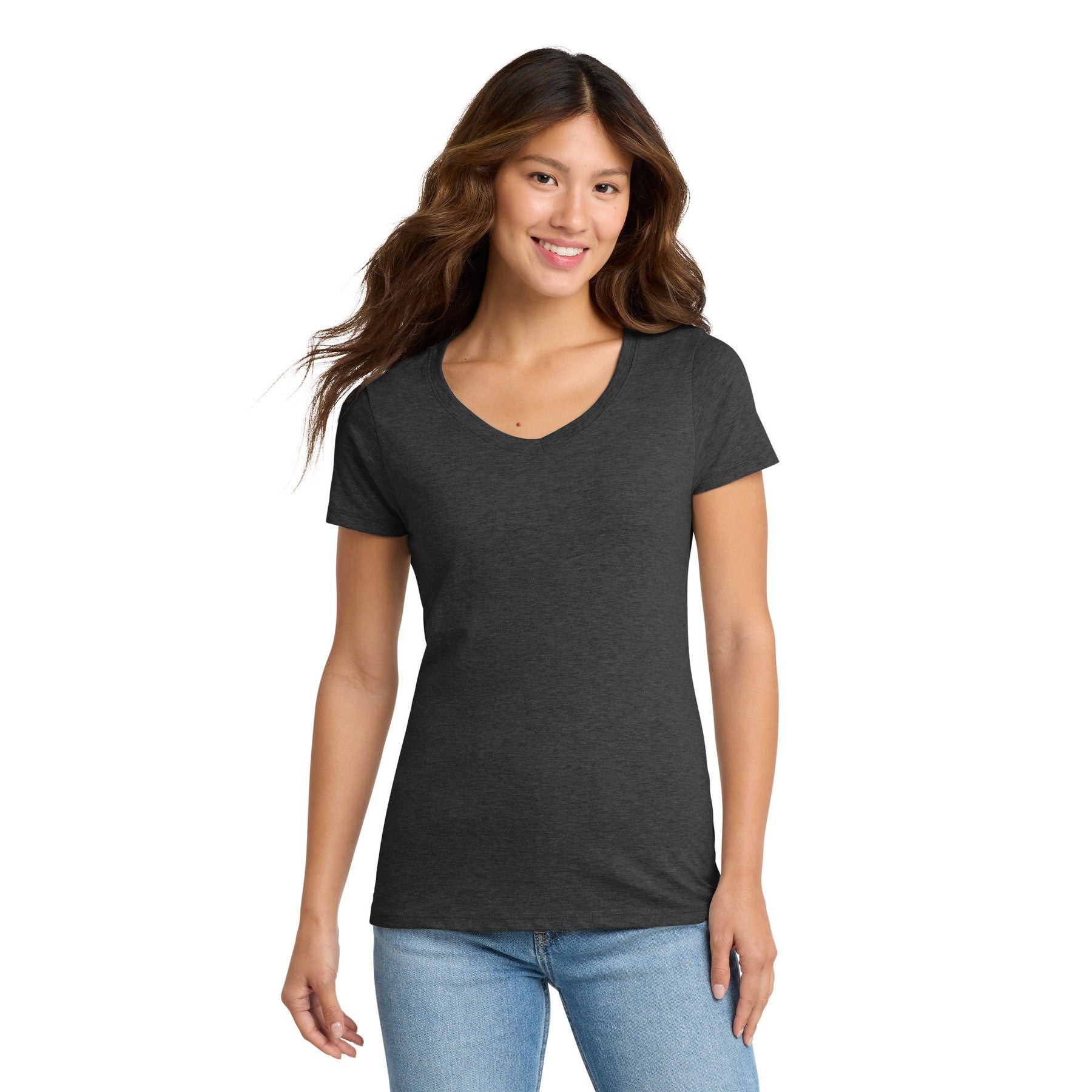 Women's V-Neck Dark Color Tee with Word Search