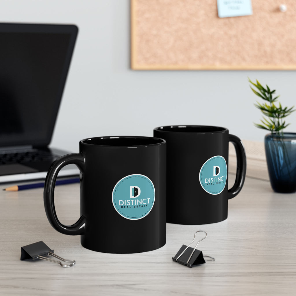 Distinct Black Mug with Circle Logo (11oz, 15oz)