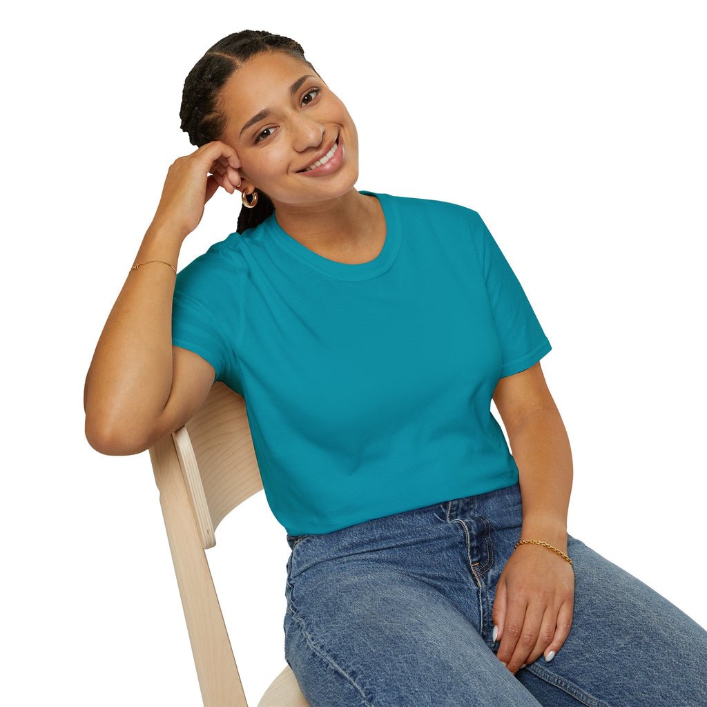 Distinct Unisex Softstyle Teal T-Shirt with Word Search
