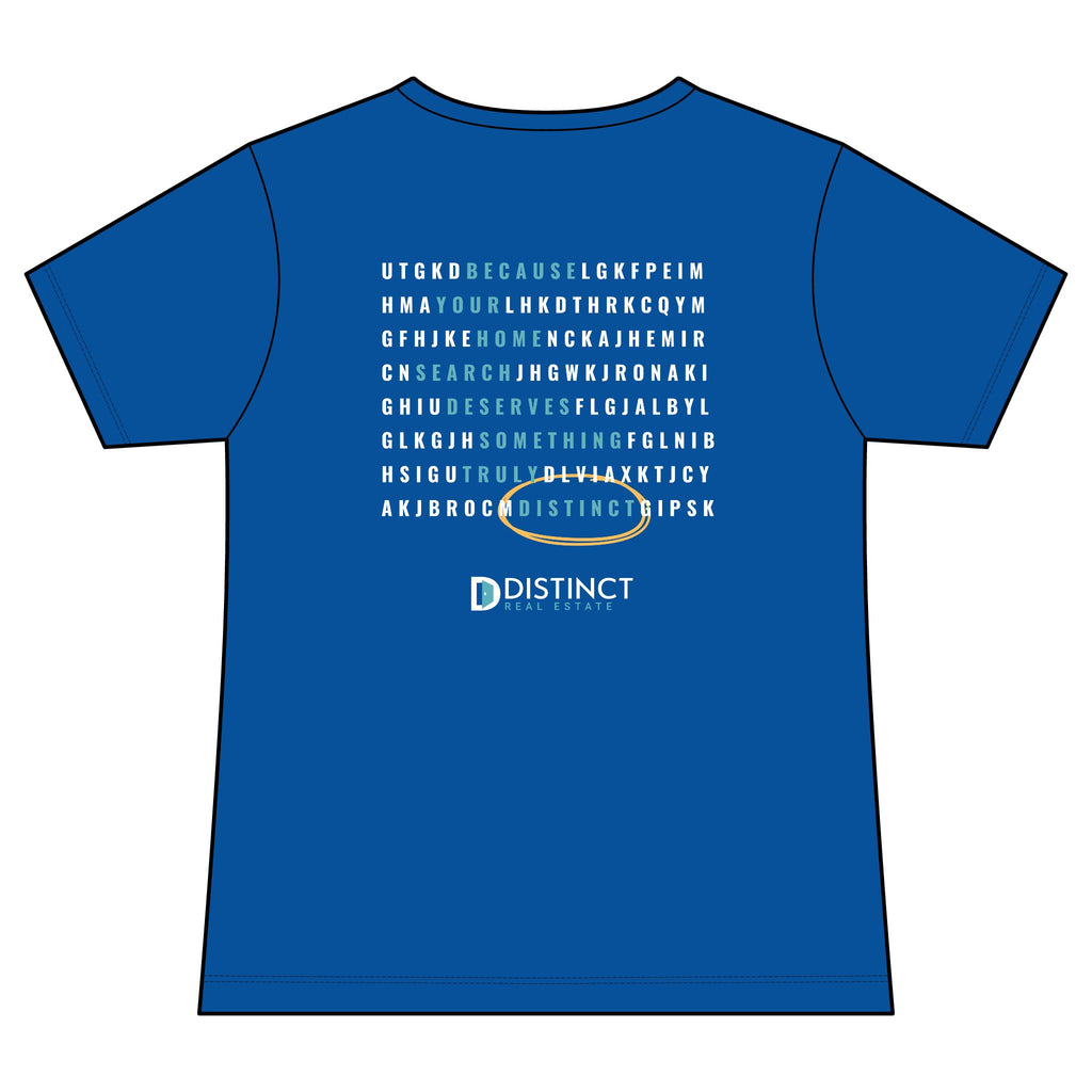 Women's V-Neck Dark Color Tee with Word Search