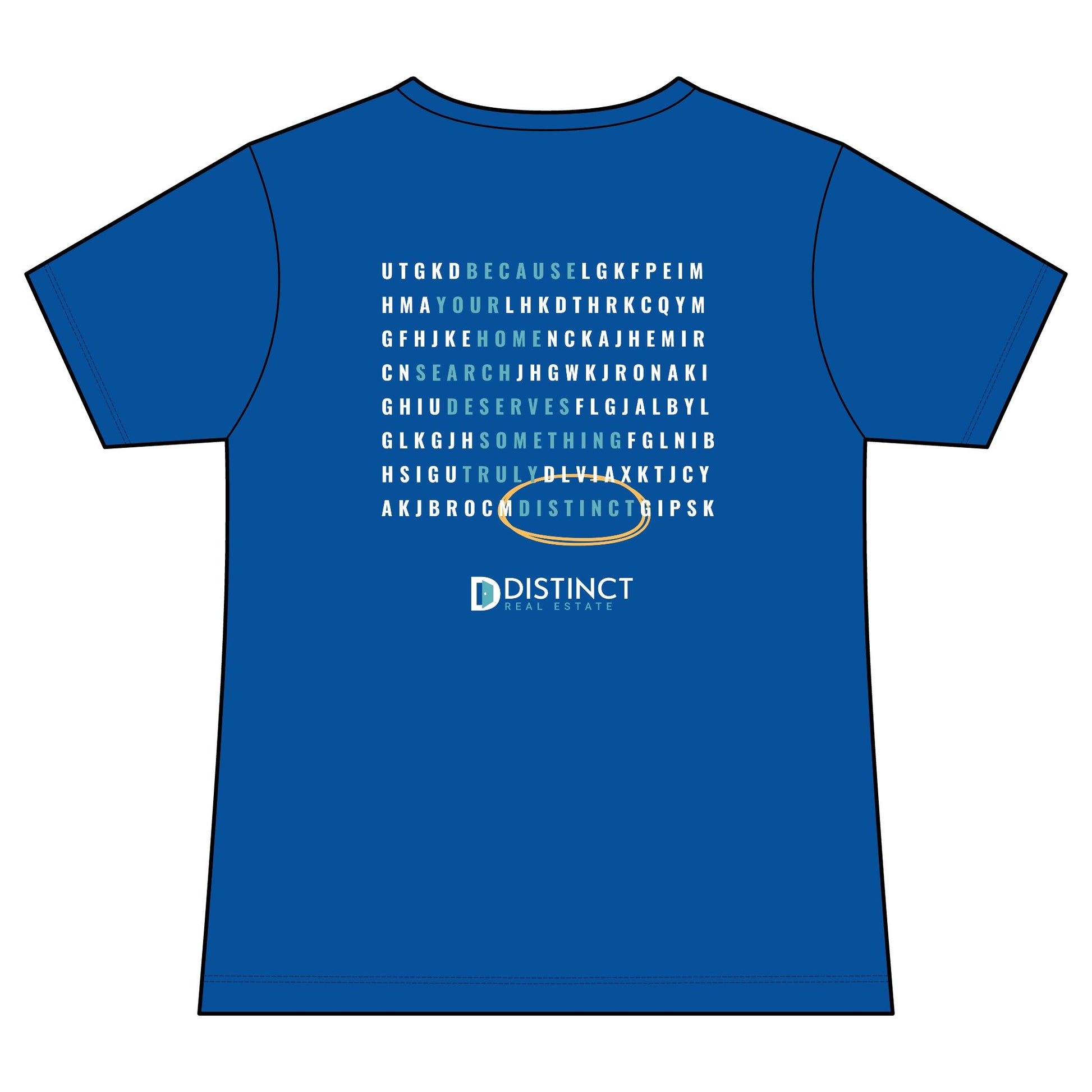 Women's V-Neck Dark Color Tee with Word Search