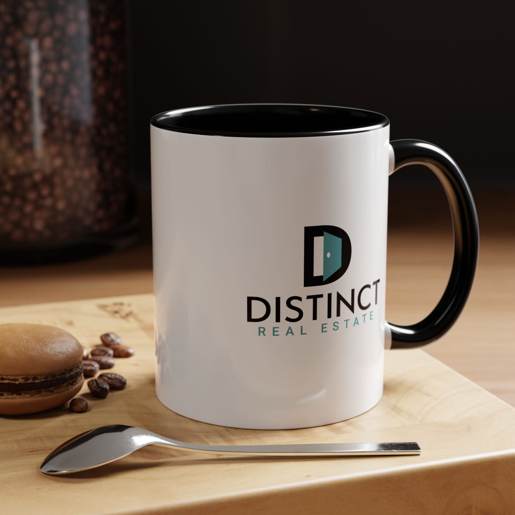 Distinct Accent Coffee Mug with Stacked Logo (11oz, 15oz)