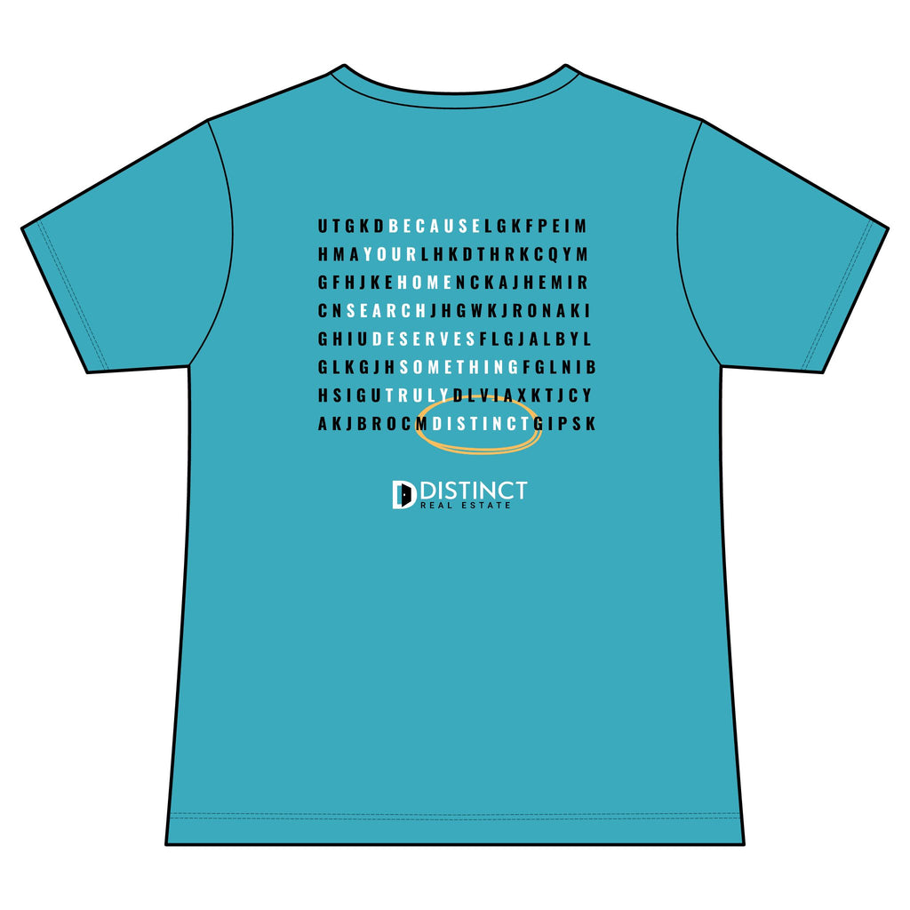 Women's V-Neck Mid Color Tee with Word Search