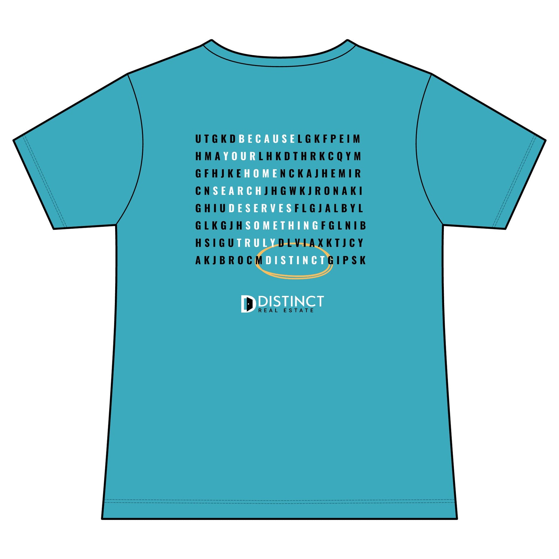 Women's V-Neck Mid Color Tee with Word Search