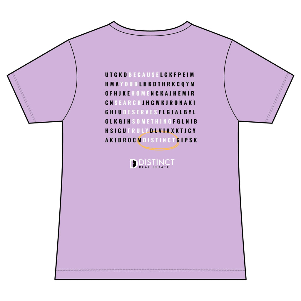 Women's V-Neck Mid Color Tee with Word Search