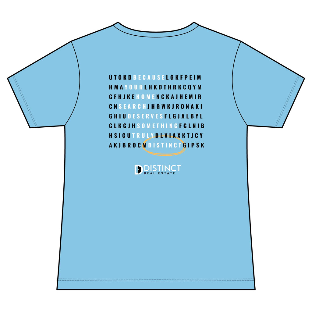 Women's V-Neck Mid Color Tee with Word Search