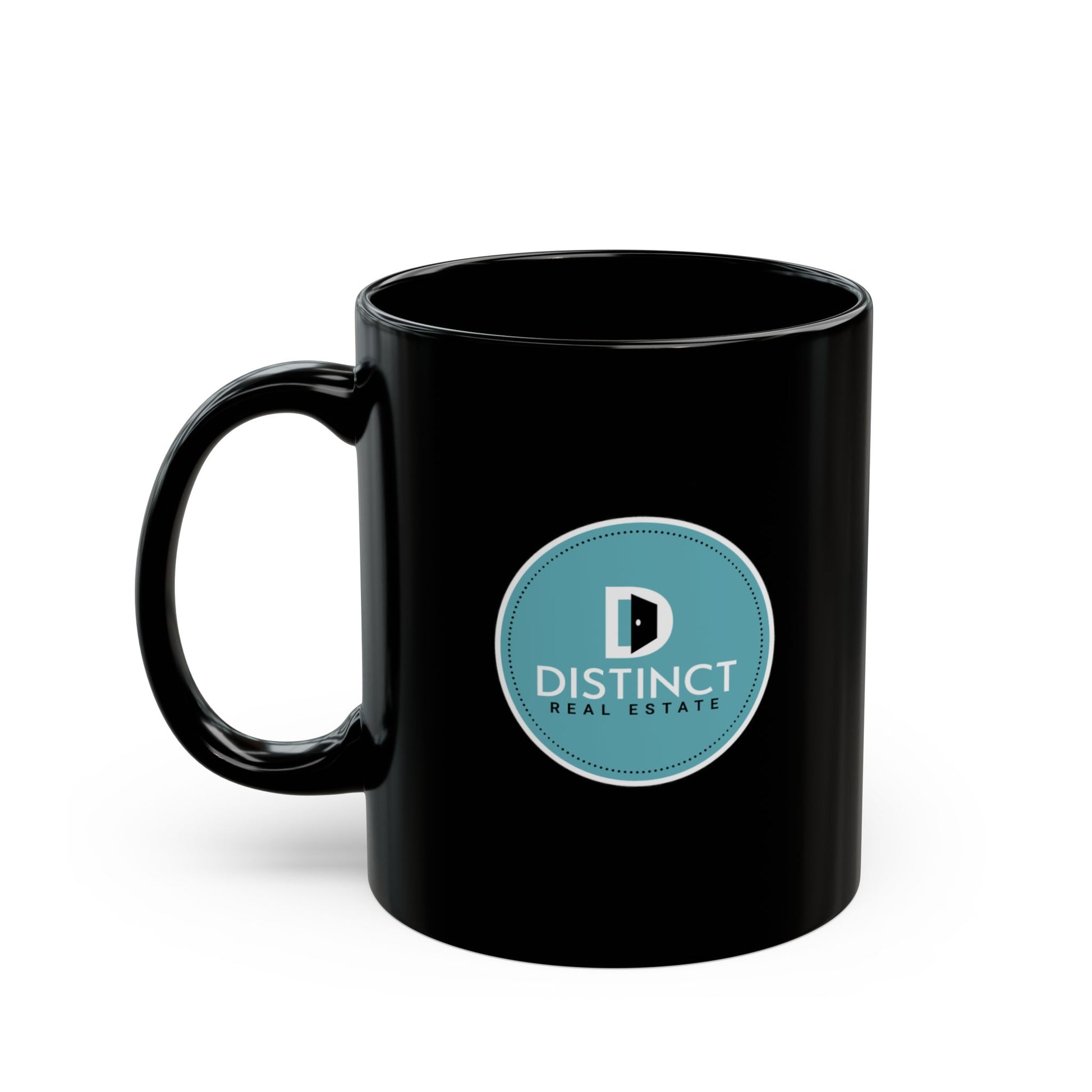 Distinct Black Mug with Circle Logo (11oz, 15oz)