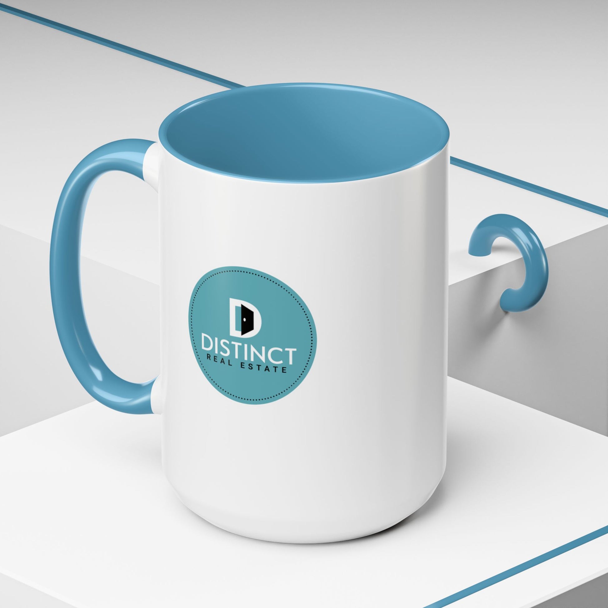 Distinct Accent Coffee Mug with Circle Logo (11oz, 15oz)