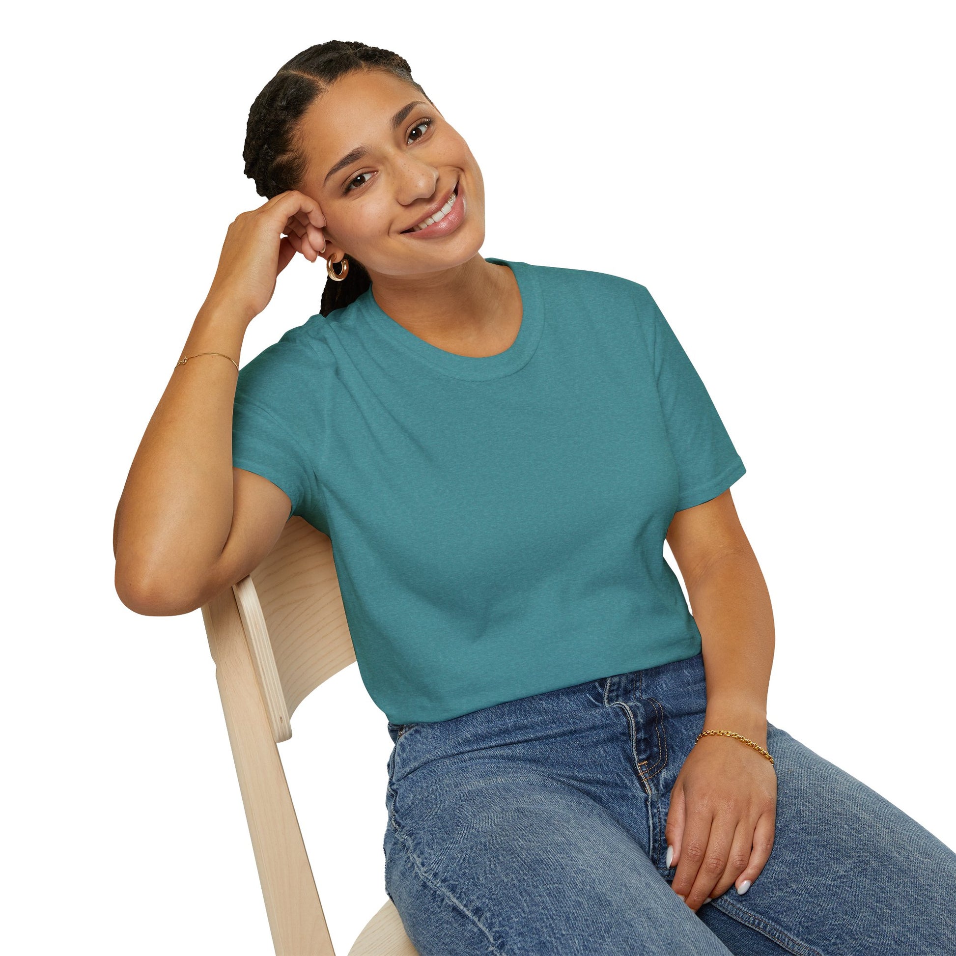 Distinct Unisex Softstyle Teal T-Shirt with Word Search