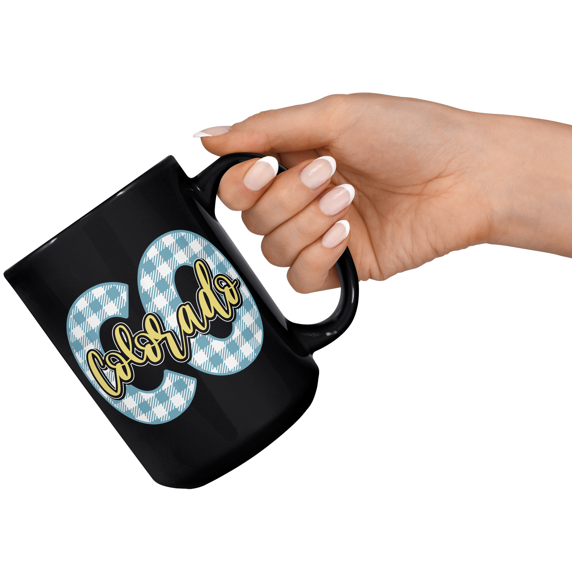 CO_Checkered_-_15oz_black_mug_15oz_Black_RH_Model_Mockup.png
