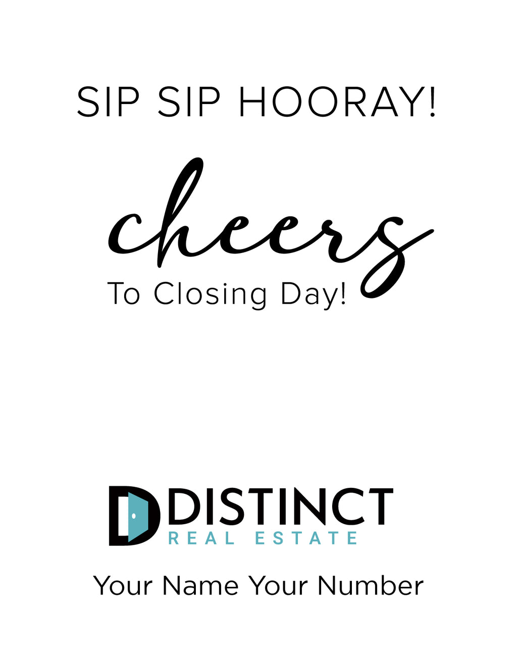 Sip Sip Hooray Wine Label