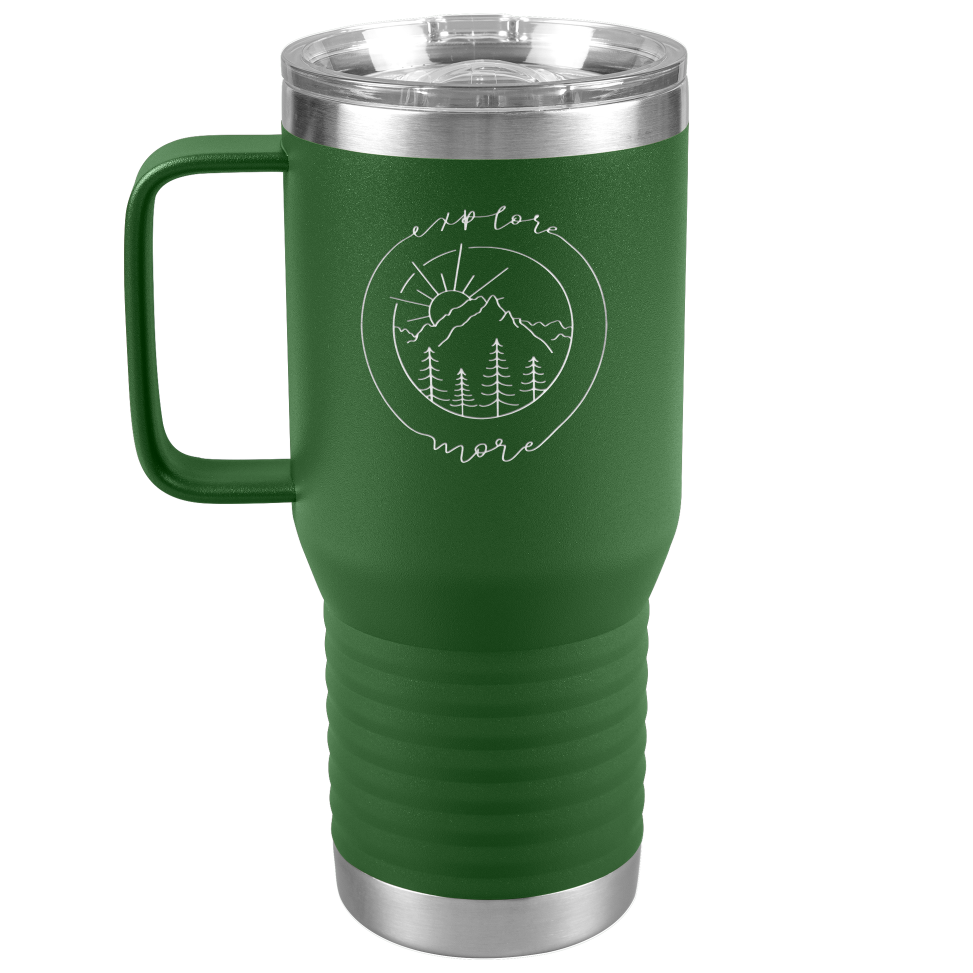 Explore_More_-_20oz_travel_tumbler_with__20oz_Travel_Tumbler_Green_Mockup.png