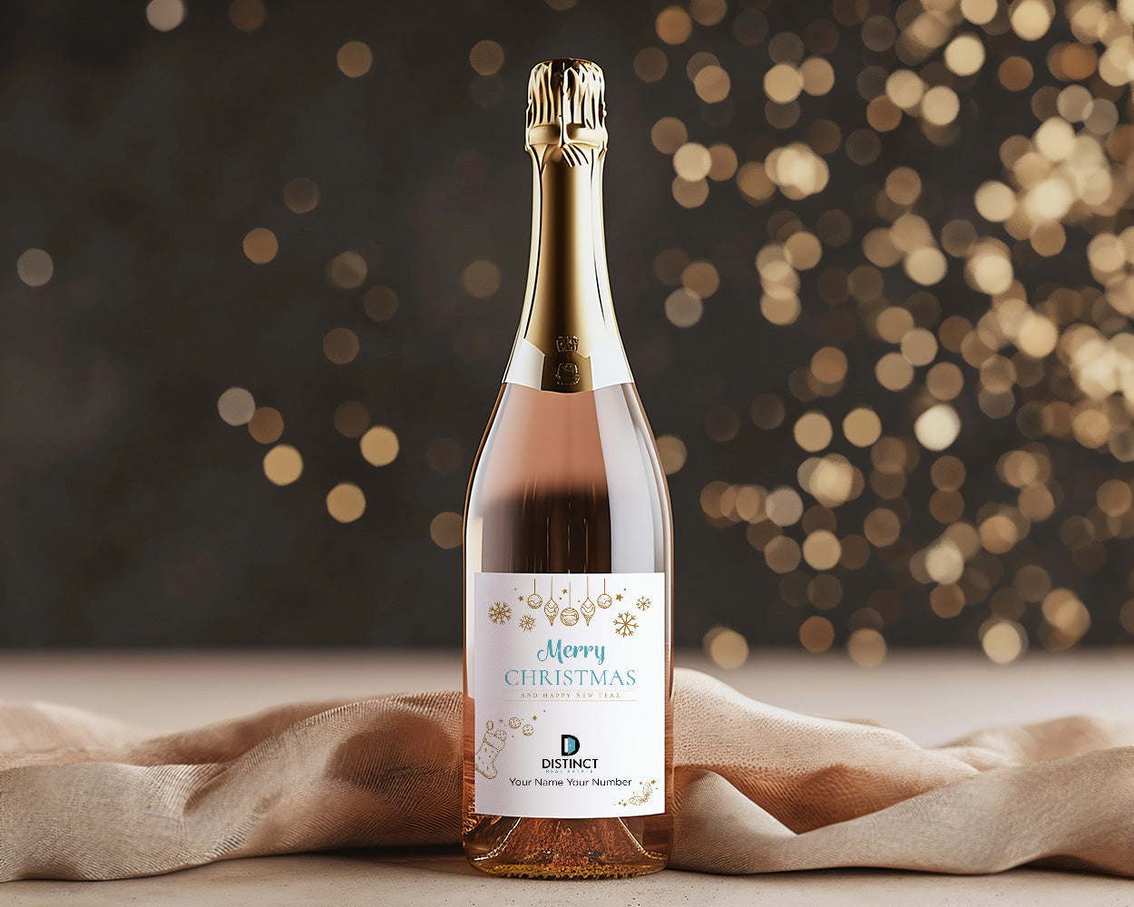 Merry Christmas Wine Label